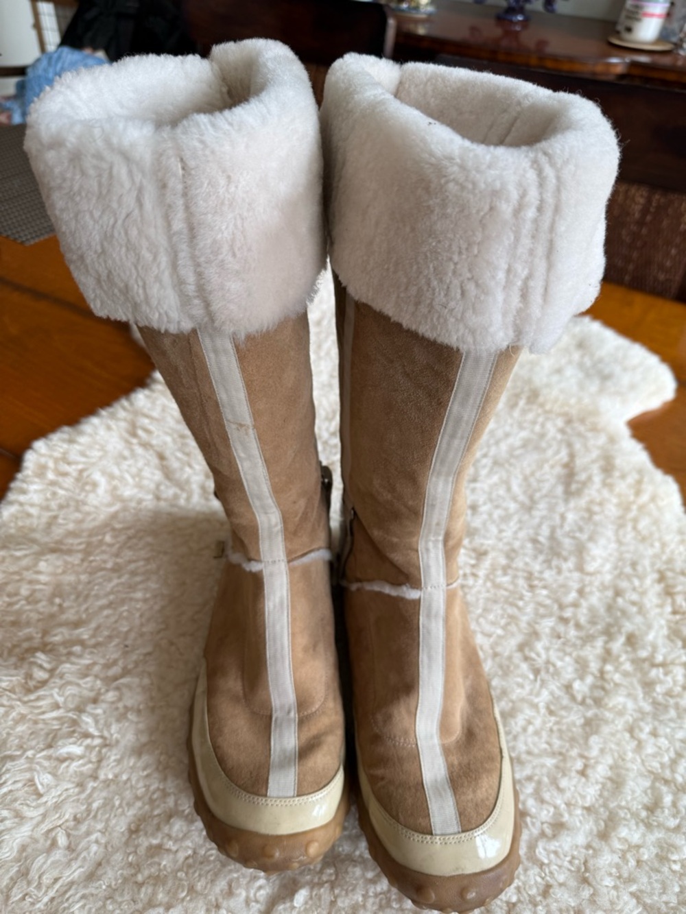 Cole Haan G SeriesWomen's Shearling-Trim Tan Suede Winter Boots